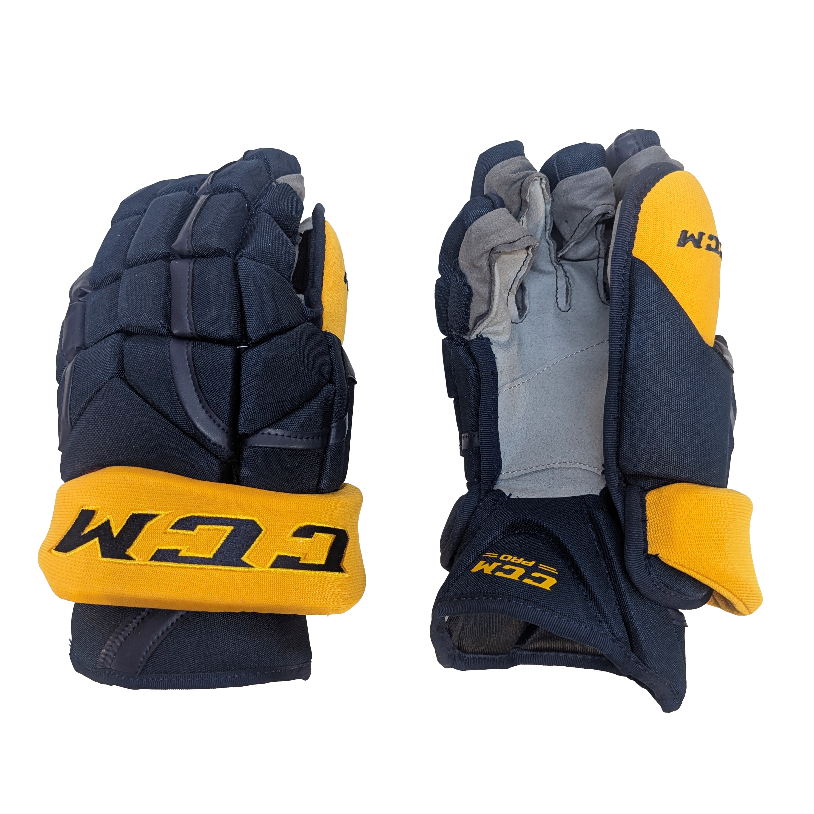 CCM HG12 - Gant NHL Pro Stock - Predators de Nashville (bleu marine/jaune)